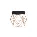 Puff Decorativo Base Gold Elsa Veludo Preto G41 - Gran Belo