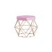 Puff Decorativo Base Gold Elsa Veludo Rosê - Gran Belo