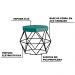 Puff Decorativo Base Preta Elsa Suede Azul Claro G41 - Gran Belo