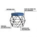 Puff Decorativo Base Preta Elsa Suede Azul Marinho - Gran Belo