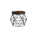 Puff Decorativo Base Preta Elsa Suede Marrom G41 - Gran Belo