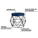 Puff Decorativo Base Preta Elsa Veludo Azul G41 - Gran Belo