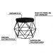 Puff Decorativo Base Preta Elsa Veludo Preto G41 - Gran Belo