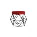 Puff Decorativo Base Preta Elsa Veludo Vermelho G41 - Gran Belo