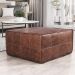 Puff Decorativo Freddie 80x80 Couro Mel G34 - Gran Belo