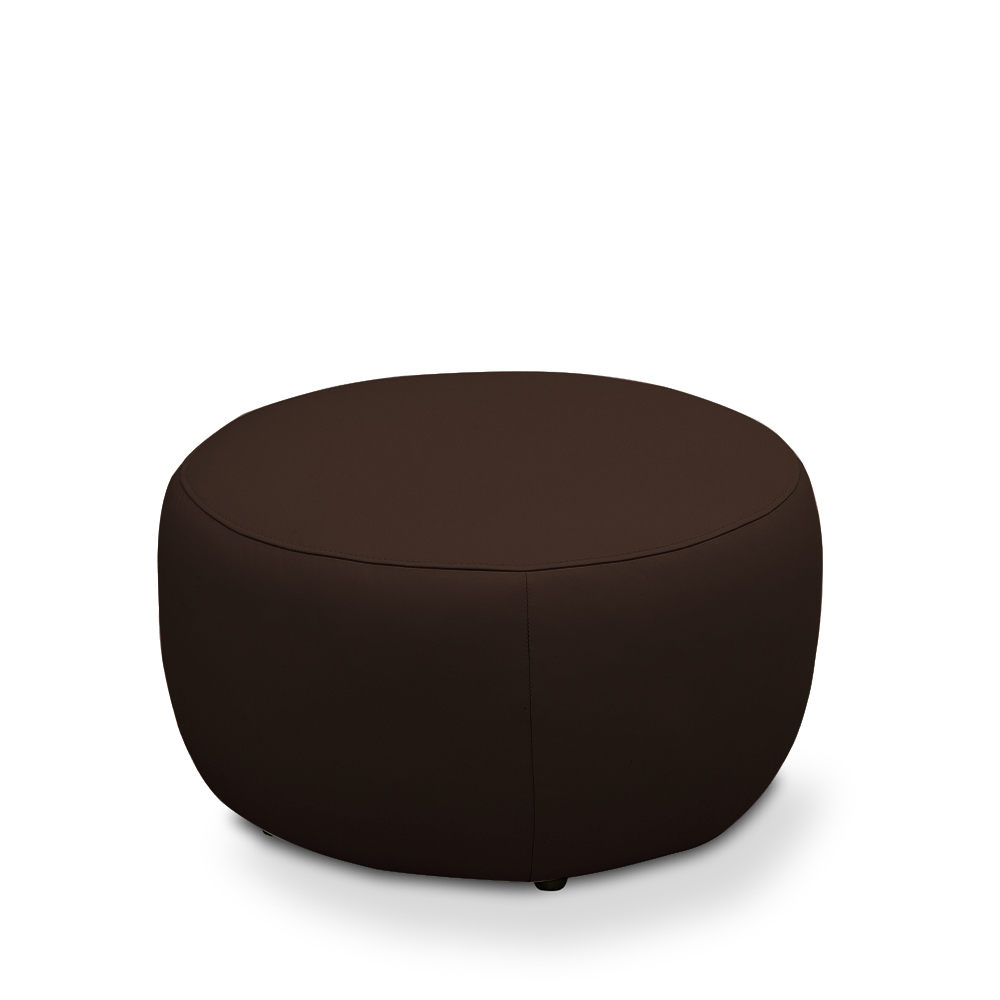 Puff Decorativo Mariele Sala de Estar Pés em Madeira Couro Marrom Chocolate G88 - Gran Belo