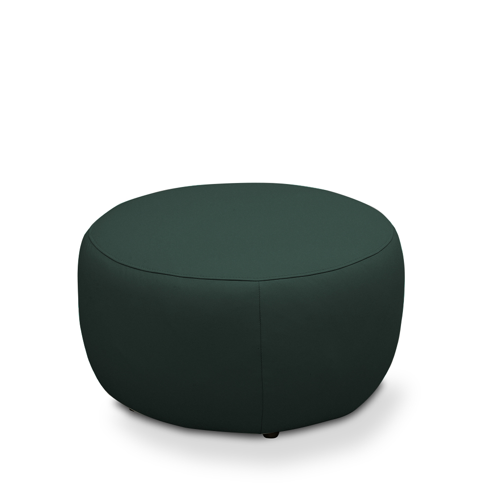 Puff Decorativo Mariele Sala de Estar Pés em Madeira Couro Verde Musgo G88 - Gran Belo