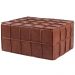 Puff Decorativo Mercury 80x80 Couro Mel G34 - Gran Belo