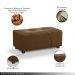 Puff Decorativo Merlin Sala de Estar Couro Marrom Claro Manchado G88 - Gran Belo