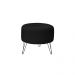 Puff Decorativo Redondo Pés Metal Couro Preto G58 - Gran Belo