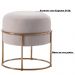 Puff Decorativo Redondo Squillo Pés em Aço Bege/Dourado G66 - Gran Belo