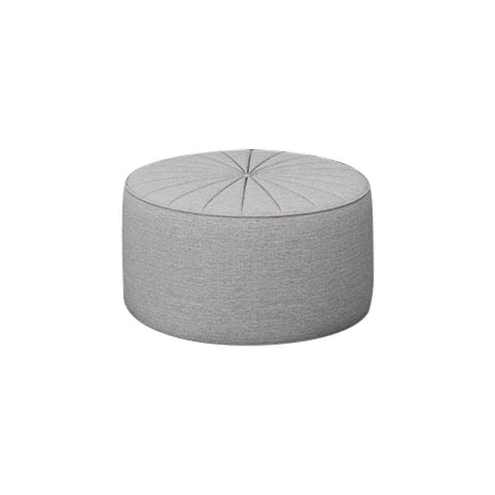 Puff Decorativo Sala De Estar Round Linho Cinza G45 - Gran Belo