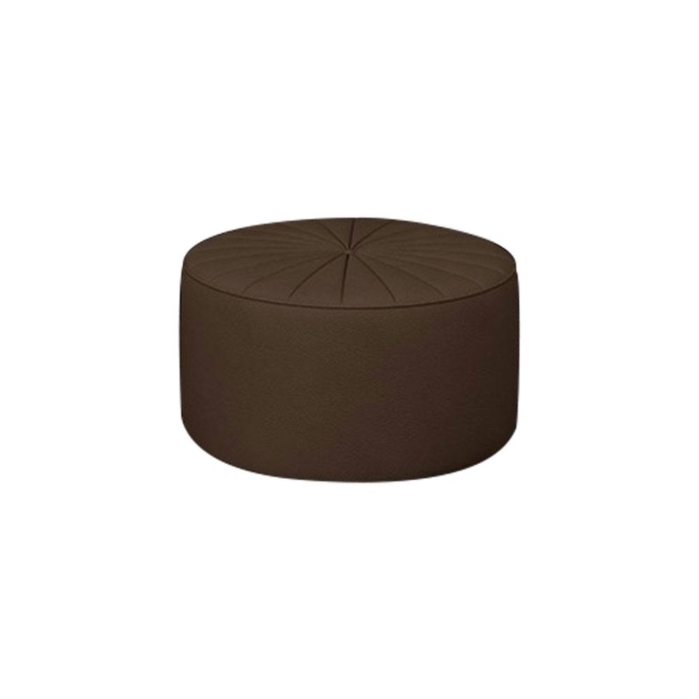 Puff Decorativo Sala De Estar Round PU Marrom G45 - Gran Belo