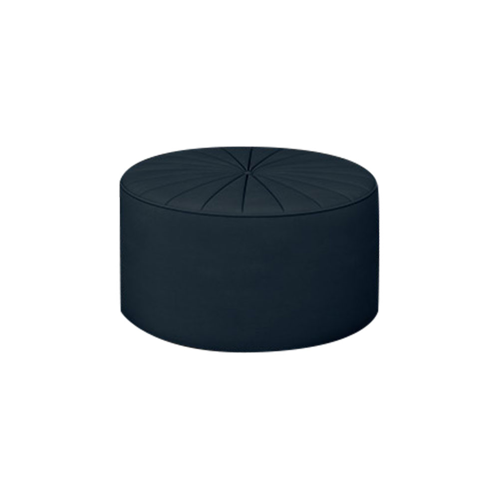 Puff Decorativo Sala De Estar Round Veludo Azul Marinho G45 - Gran Belo