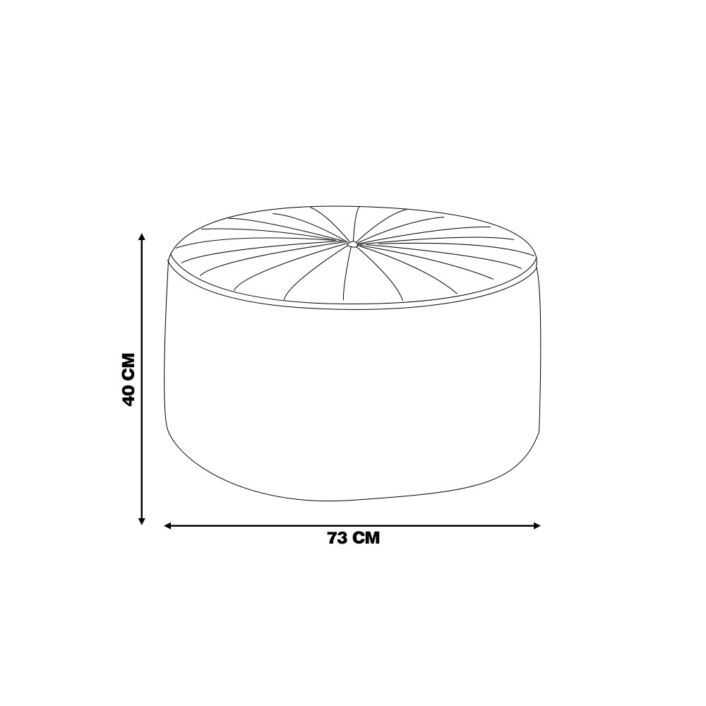 Puff Decorativo Sala De Estar Round Veludo Azul Marinho G45 - Gran Belo