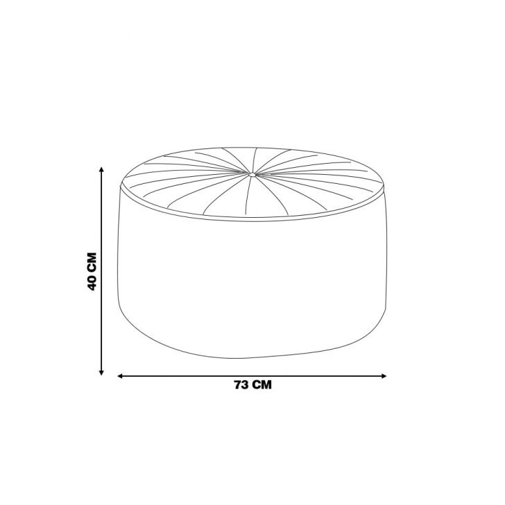 Puff Decorativo Sala De Estar Round Veludo Cinza G45 - Gran Belo Gran Belo  GranBelo