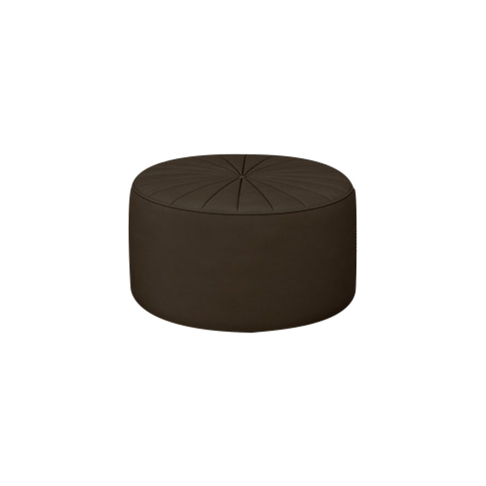 Puff Decorativo Sala De Estar Round Veludo Marrom G45 - Gran Belo