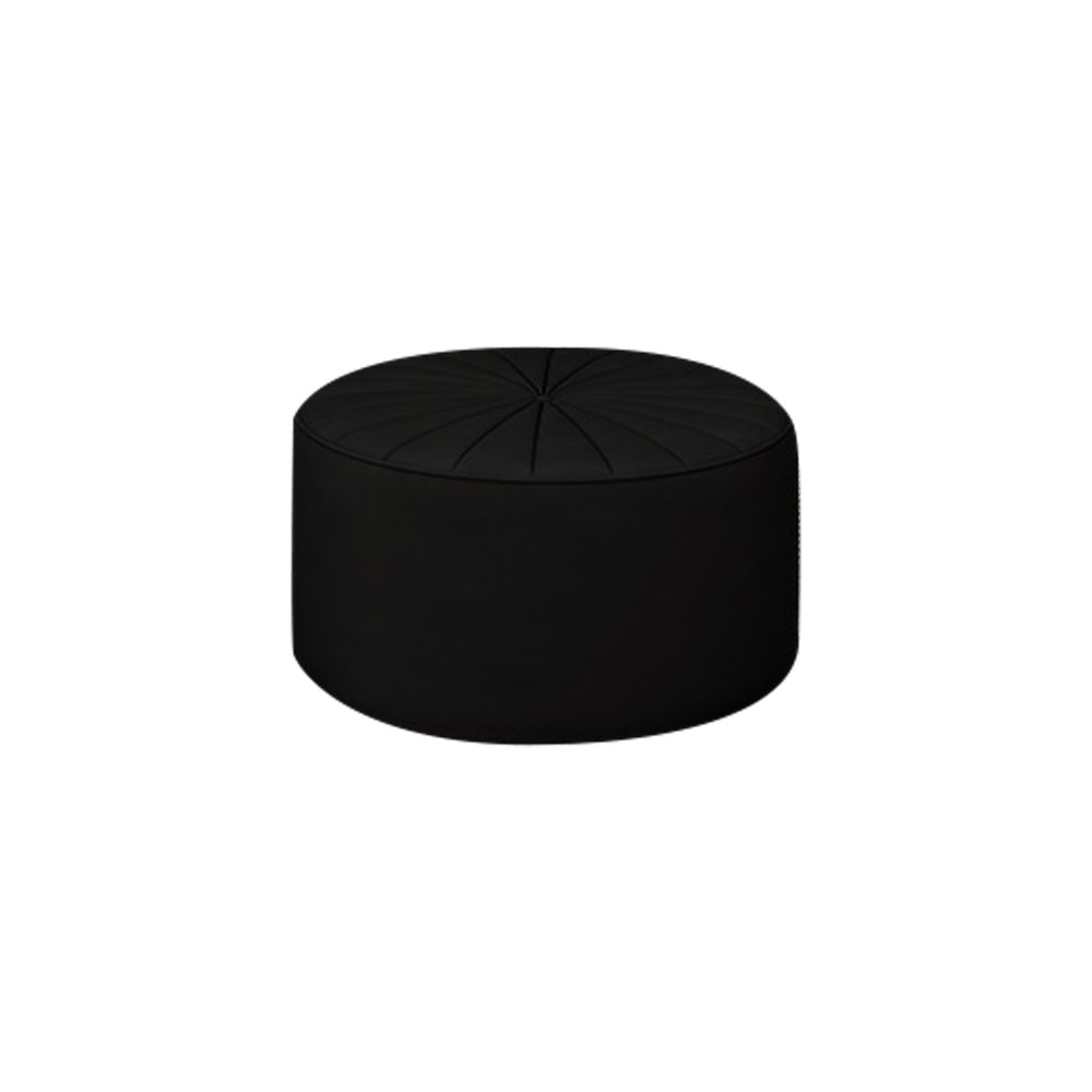 Puff Decorativo Sala De Estar Round Veludo Preto G45 - Gran Belo