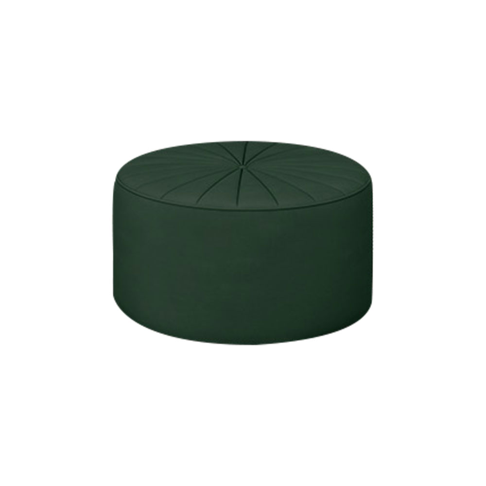 Puff Decorativo Sala De Estar Round Veludo Verde G45 - Gran Belo