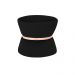 Puff Decorativo Sala de Estar 45cm Dhaka Veludo Preto G15 - Gran Belo
