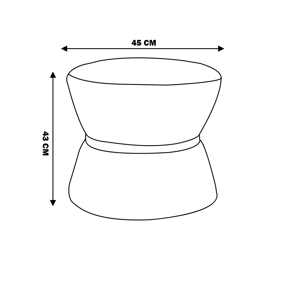 Puff Decorativo Sala de Estar 45cm Dhaka Veludo Rosê G15 - Gran Belo