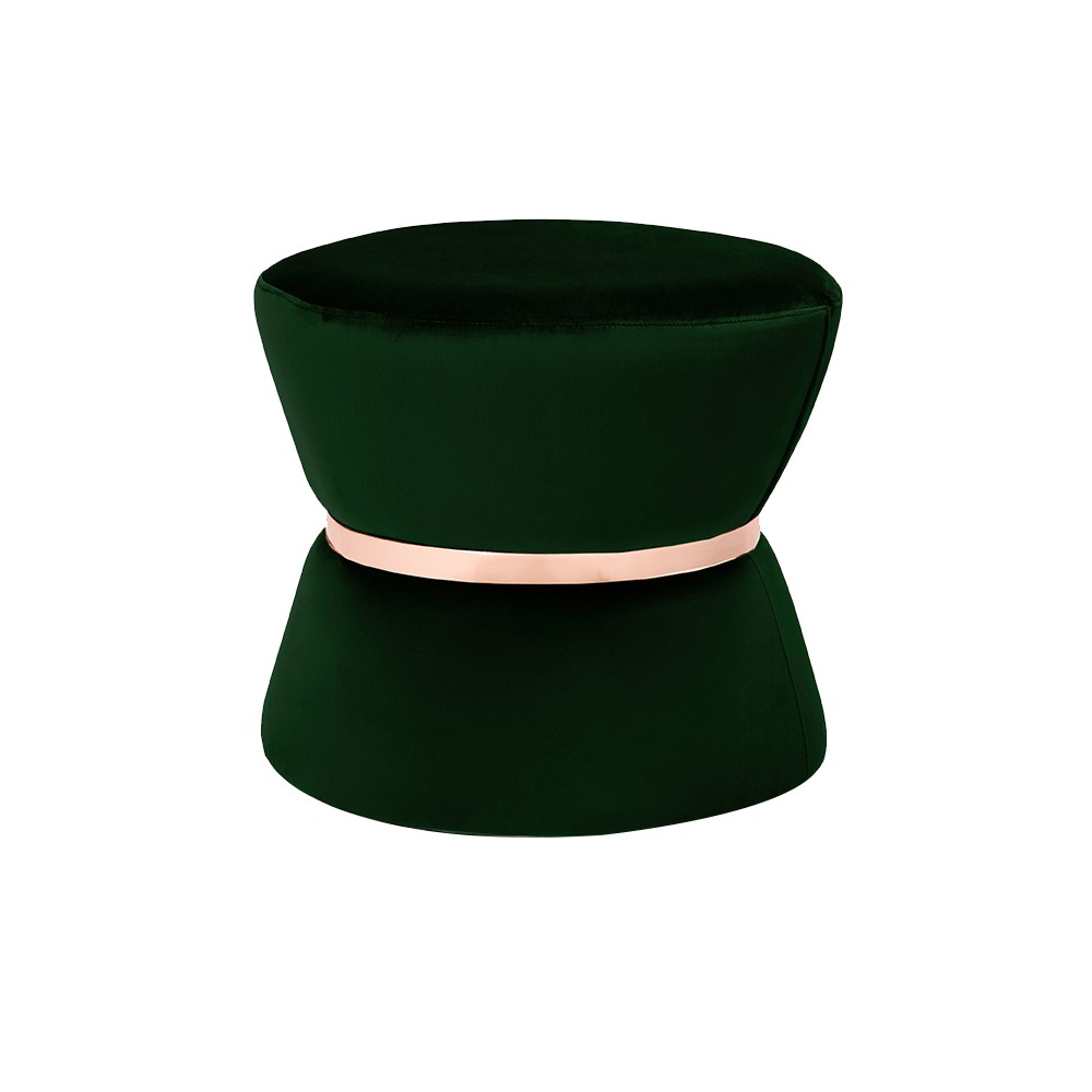Puff Decorativo Sala de Estar 45cm Dhaka Veludo Verde - Gran Belo