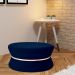 Puff Decorativo Sala de Estar 95cm Dhaka Veludo Azul Marinho G15 - Gran Belo