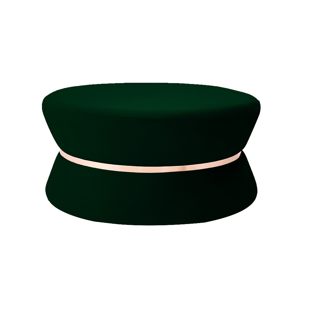 Puff Decorativo Sala de Estar 95cm Dhaka Veludo Verde G15 - Gran Belo