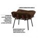 Puff Decorativo Sala de Estar Abel Base de Madeira Preto Suede Marrom G41 - Gran Belo