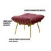 Puff Decorativo Sala de Estar Abel Pés Dourado Suede Bordô G41 - Gran Belo