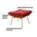 Puff Decorativo Sala de Estar Abel Pés Dourado Suede Vermelho G41 - Gran Belo