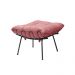 Puff Decorativo Sala de Estar Abel Pés Preto Suede Rosa G41 - Gran Belo