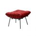 Puff Decorativo Sala de Estar Abel Pés Preto Suede Vermelho G41 - Gran Belo