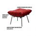 Puff Decorativo Sala de Estar Abel Pés Preto Suede Vermelho G41 - Gran Belo