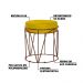 Puff Decorativo Sala de Estar Base Bronze Chloe Suede Amarelo G41 - Gran Belo