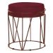 Puff Decorativo Sala de Estar Base Bronze Chloe Suede Bordô G41 - Gran Belo