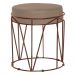 Puff Decorativo Sala de Estar Base Bronze Chloe Suede Cappuccino - Gran Belo