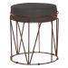 Puff Decorativo Sala de Estar Base Bronze Chloe Suede Cinza G41 - Gran Belo