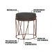 Puff Decorativo Sala de Estar Base Bronze Chloe Suede Cinza G41 - Gran Belo