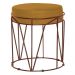 Puff Decorativo Sala de Estar Base Bronze Chloe Suede Mostarda - Gran Belo