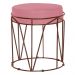 Puff Decorativo Sala de Estar Base Bronze Chloe Suede Rosa G41 - Gran Belo