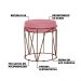 Puff Decorativo Sala de Estar Base Bronze Chloe Suede Rosa G41 - Gran Belo