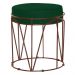 Puff Decorativo Sala de Estar Base Bronze Chloe Suede Verde G41 - Gran Belo