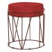 Puff Decorativo Sala de Estar Base Bronze Chloe Suede Vermelho G41 - Gran Belo