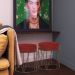 Puff Decorativo Sala de Estar Base Bronze Chloe Suede Vermelho G41 - Gran Belo