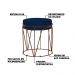 Puff Decorativo Sala de Estar Base Bronze Chloe Veludo Azul G41 - Gran Belo