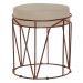 Puff Decorativo Sala de Estar Base Bronze Chloe Veludo Bege G41 - Gran Belo