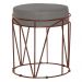 Puff Decorativo Sala de Estar Base Bronze Chloe Veludo Cinza G41 - Gran Belo