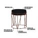 Puff Decorativo Sala de Estar Base Bronze Chloe Veludo Preto G41 - Gran Belo