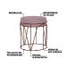 Puff Decorativo Sala de Estar Base Bronze Chloe Veludo Rosê G41 - Gran Belo